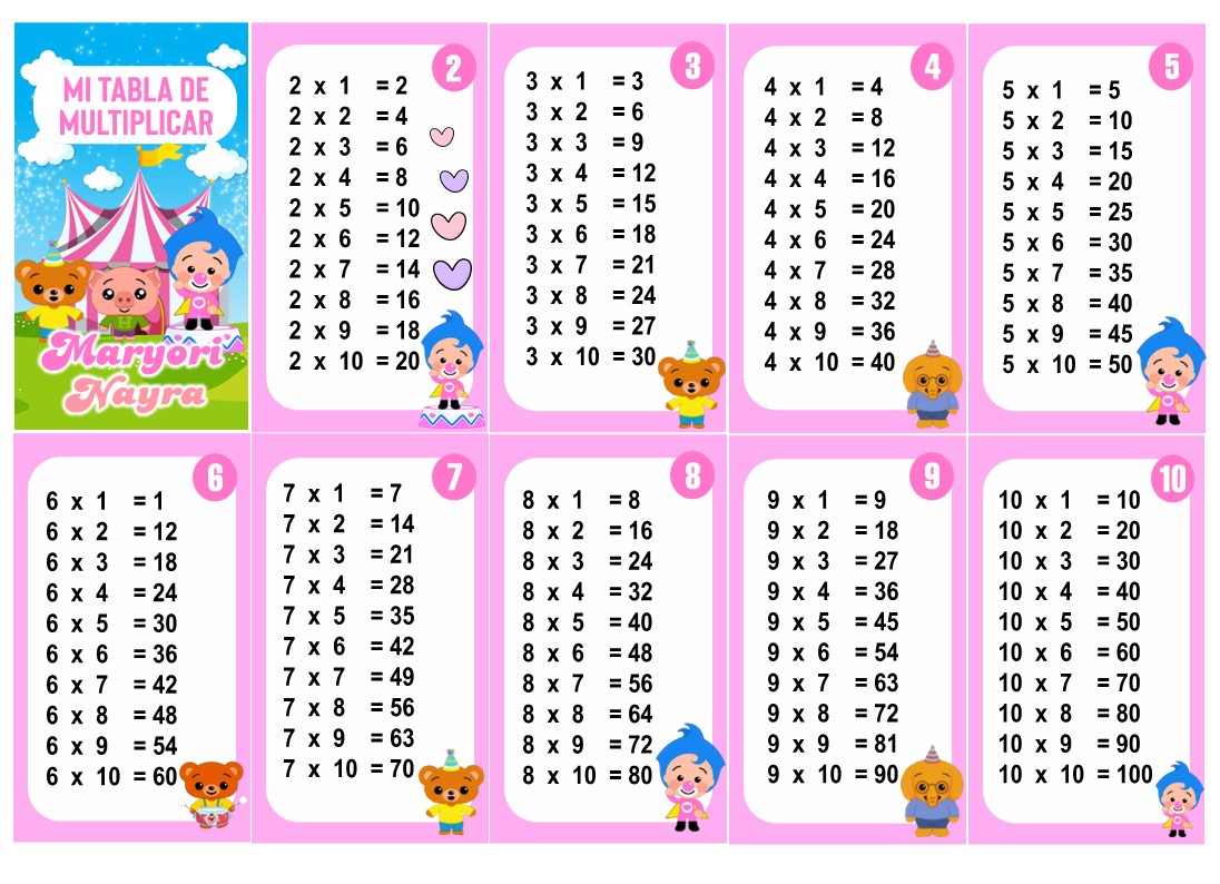 Plim Plim Girl Tabla de Multiplicar